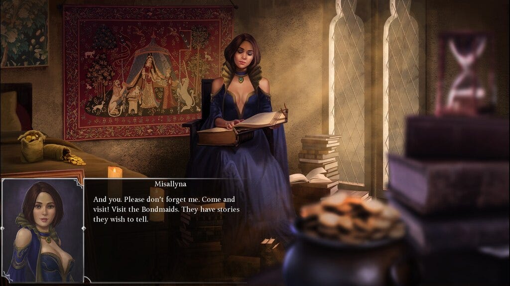 A brown-haired woman is reading a book