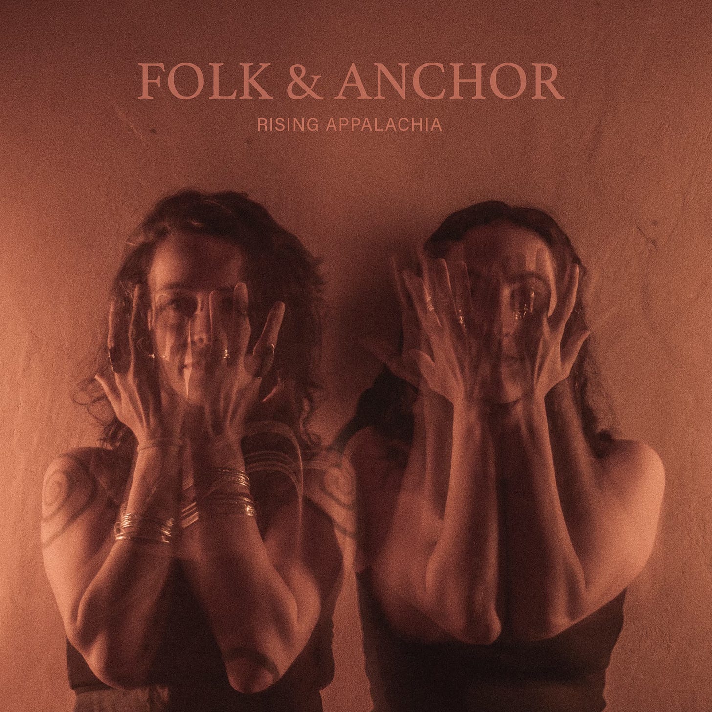 An album cover with two women holding their hands in front of their faces An album cover with two women holding their hands in front of their faces