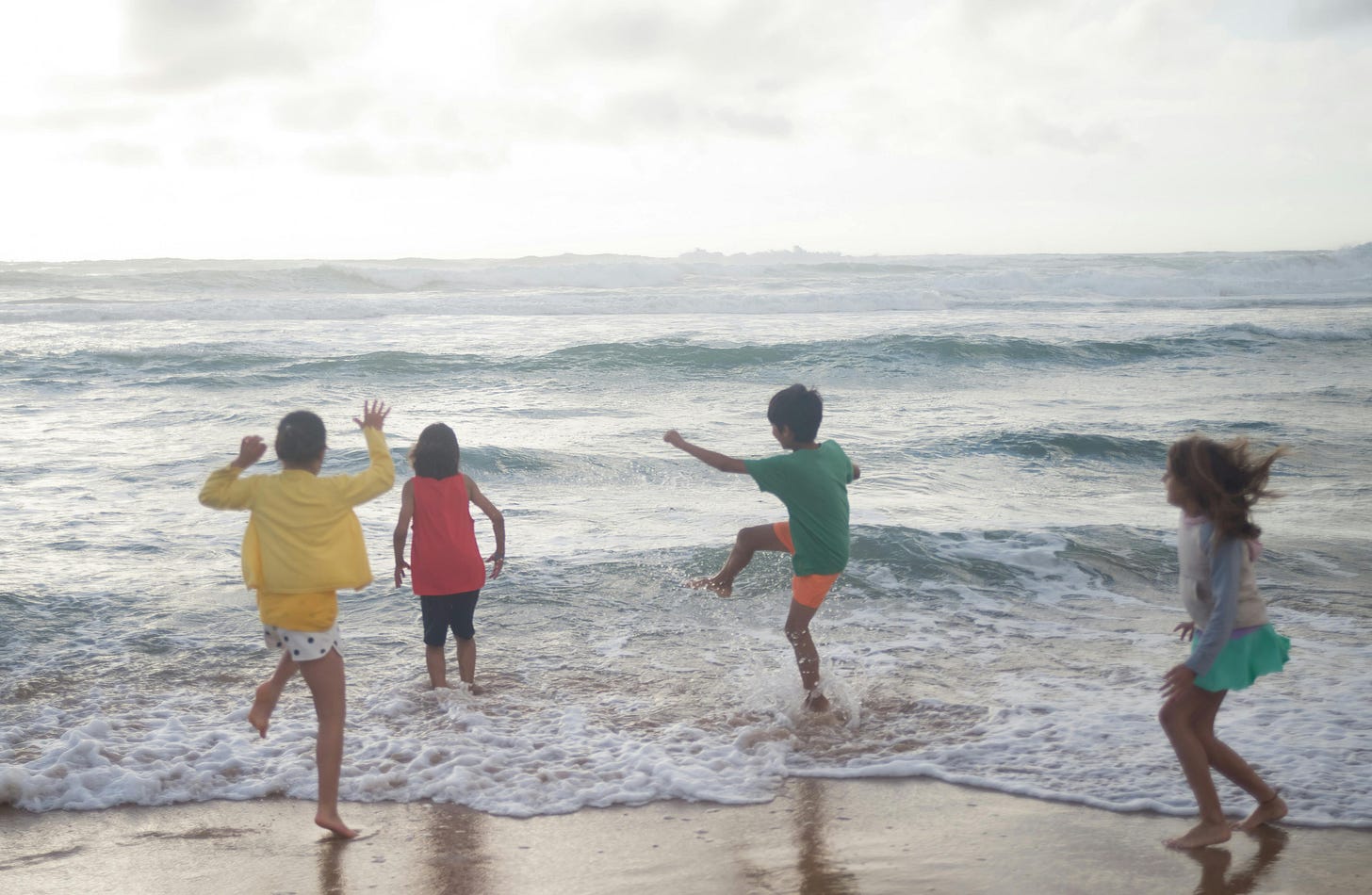 Children playing at the beach