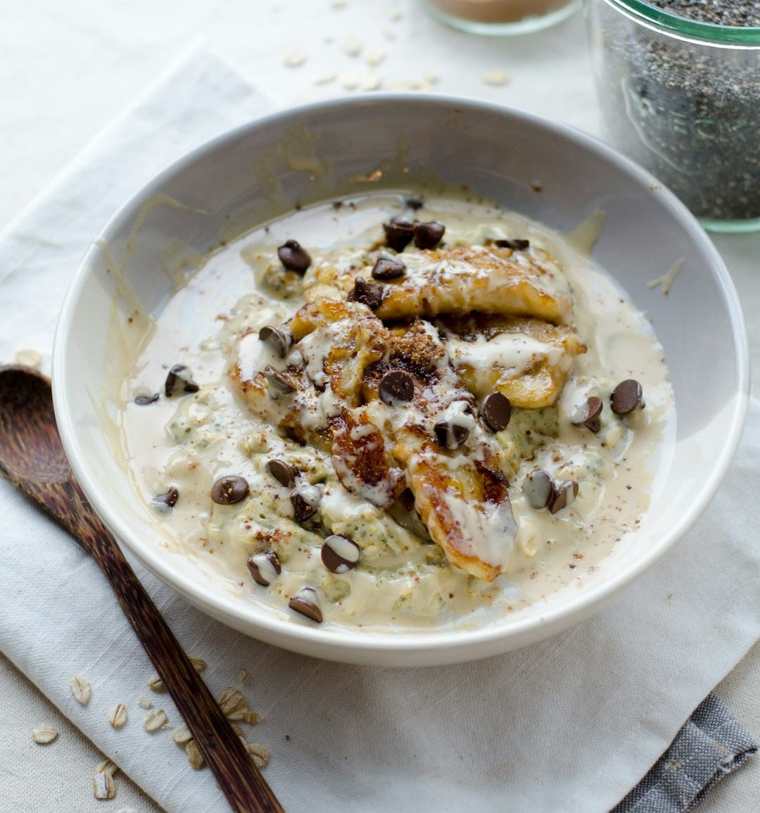 dessert cream filled white bowl