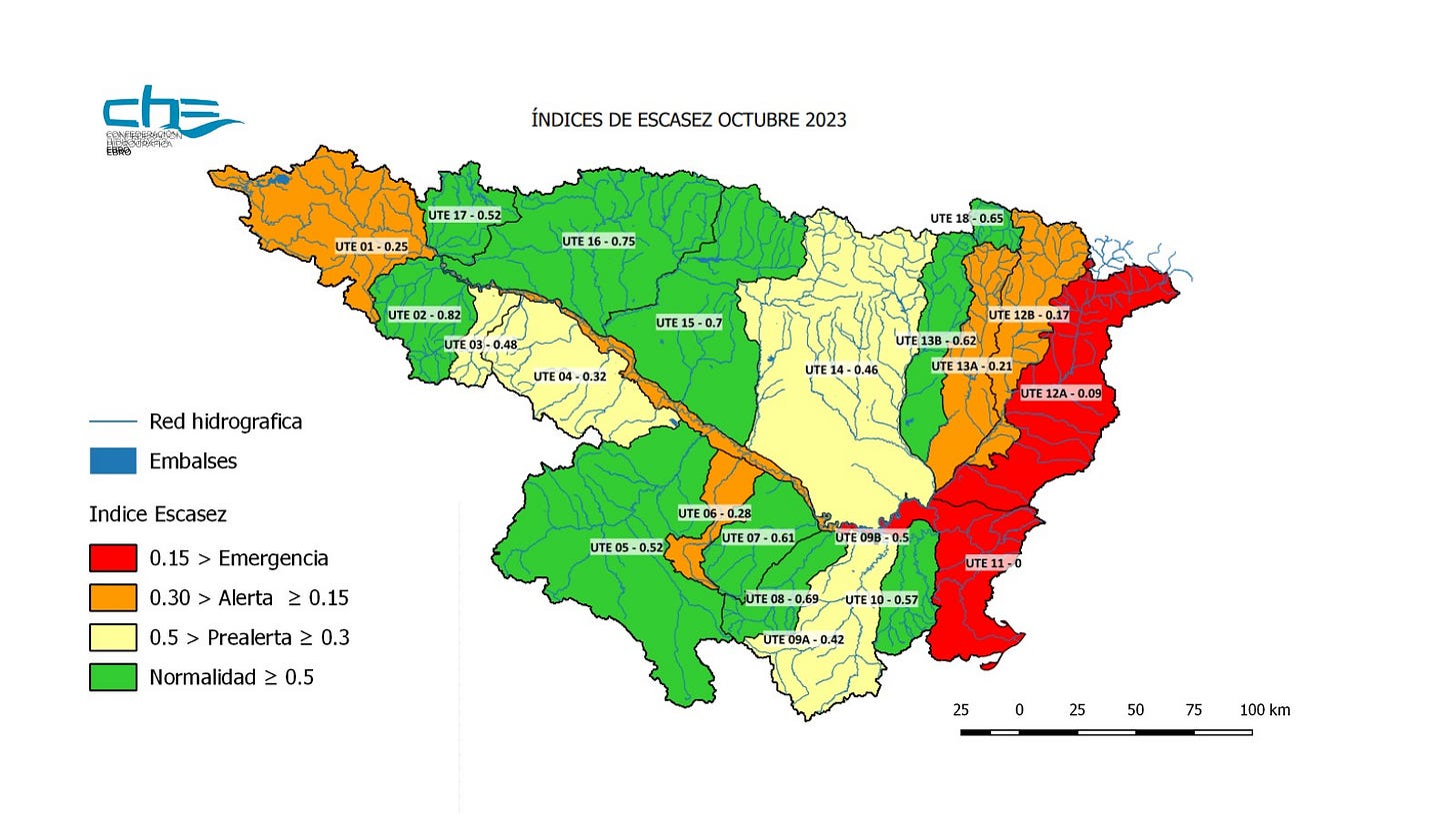 Indicadores de sequía y escasez Octubre 2023