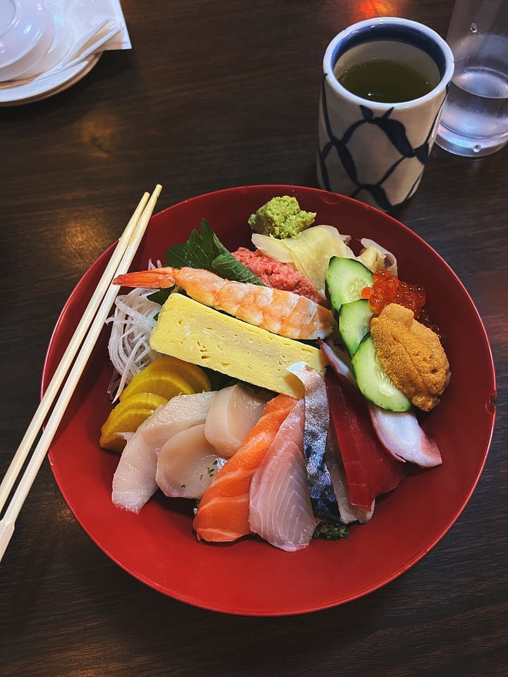 Inside Noshi Sushi, chirashi bowl