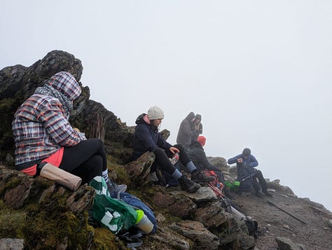 walking up Snowdon and Snowdon summit.