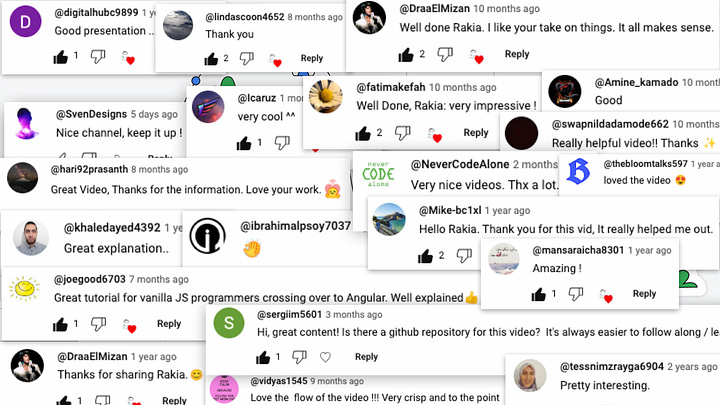 My YouTube viewers’ comments and support My YouTube viewers’ comments and support