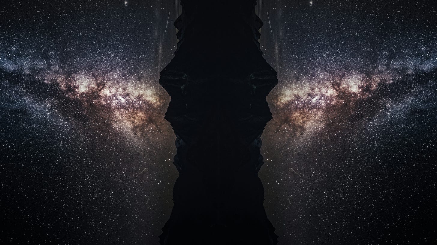 an abstract image of a dark space with stars