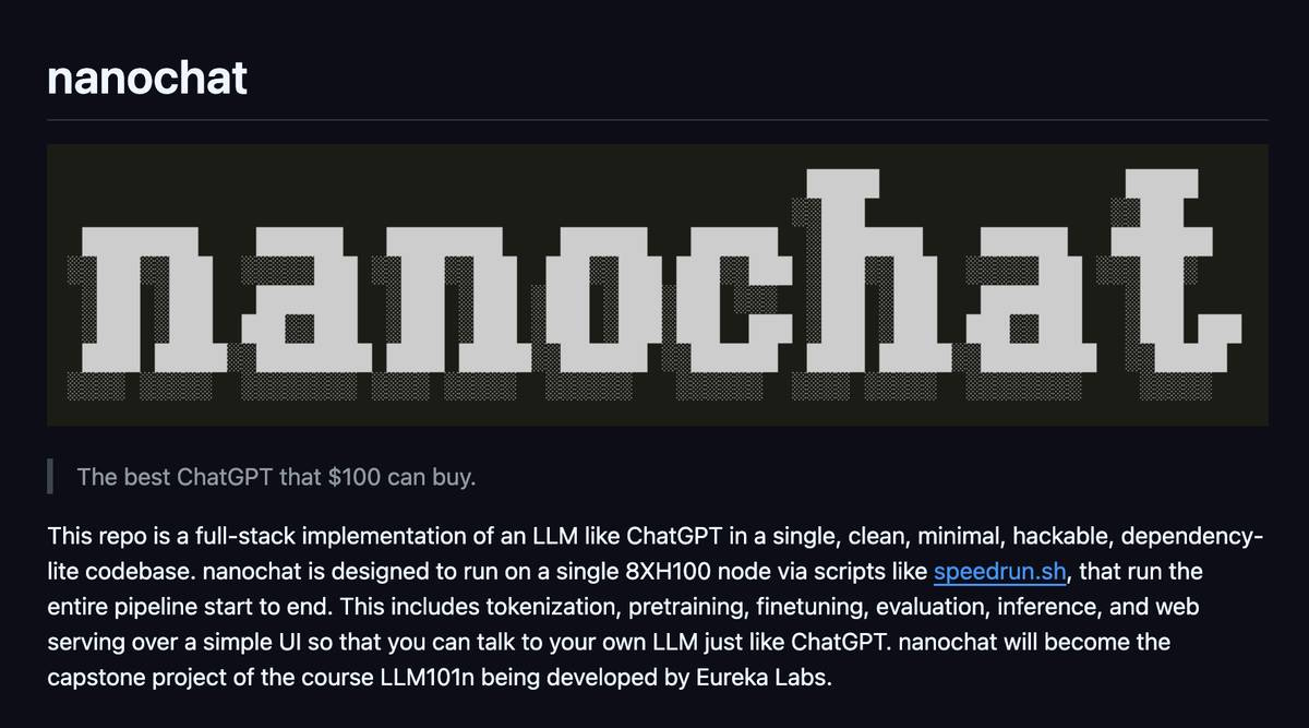 100 美金就能做出個人ChatGPT?OpenAI 創始成員Andrej Karpathy 釋出nanochat 開源專案| TechOrange 科技報橘| LINE TODAY 100 美金就能做出個人ChatGPT?OpenAI 創始成員Andrej Karpathy 釋出nanochat 開源專案| TechOrange 科技報橘| LINE TODAY
