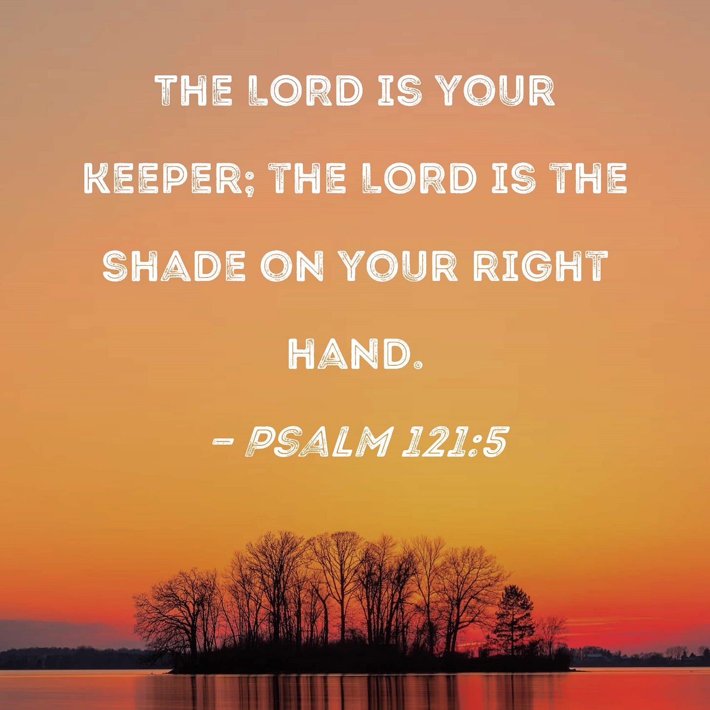 Psalm 121:5 The LORD is your keeper; the LORD is the shade on your right  hand.