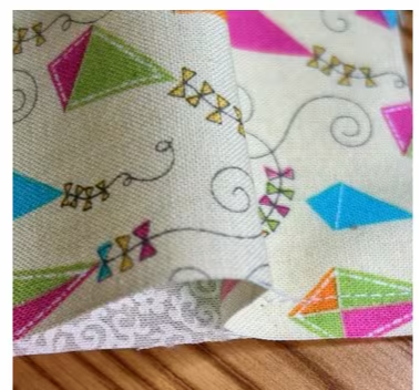 Closeup Of Excess Fabric At The Sewn 1-inch