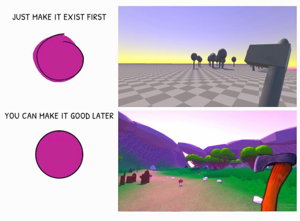 r/Unity3D - Just make it exist first