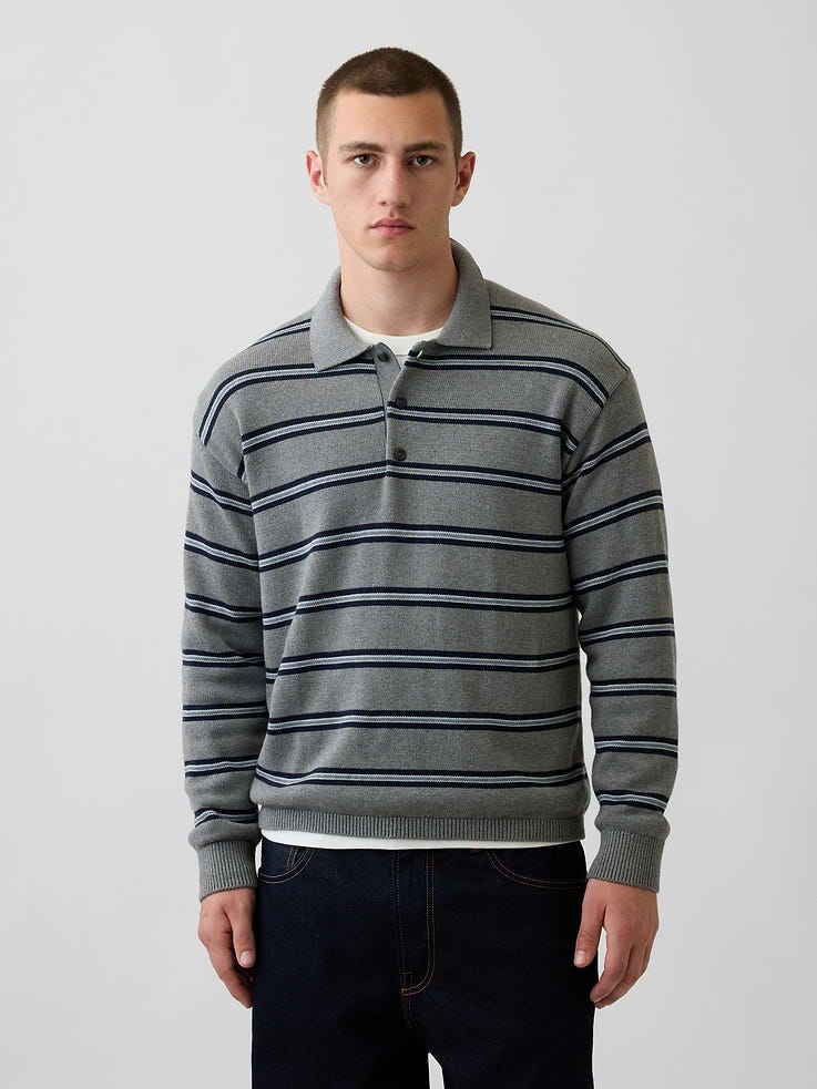 Image number 1 showing, Relaxed Polo Sweater