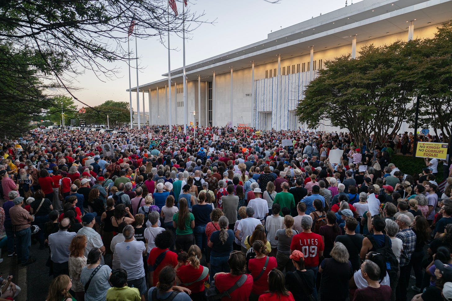 Thousands join protest outside Kennedy Center over concern that Trump might  tear it down - Anchorage Daily News