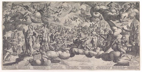 Annunciation; The Feast of the Gods at the Marriage of Cupid and Psyche; Farnese Hercules