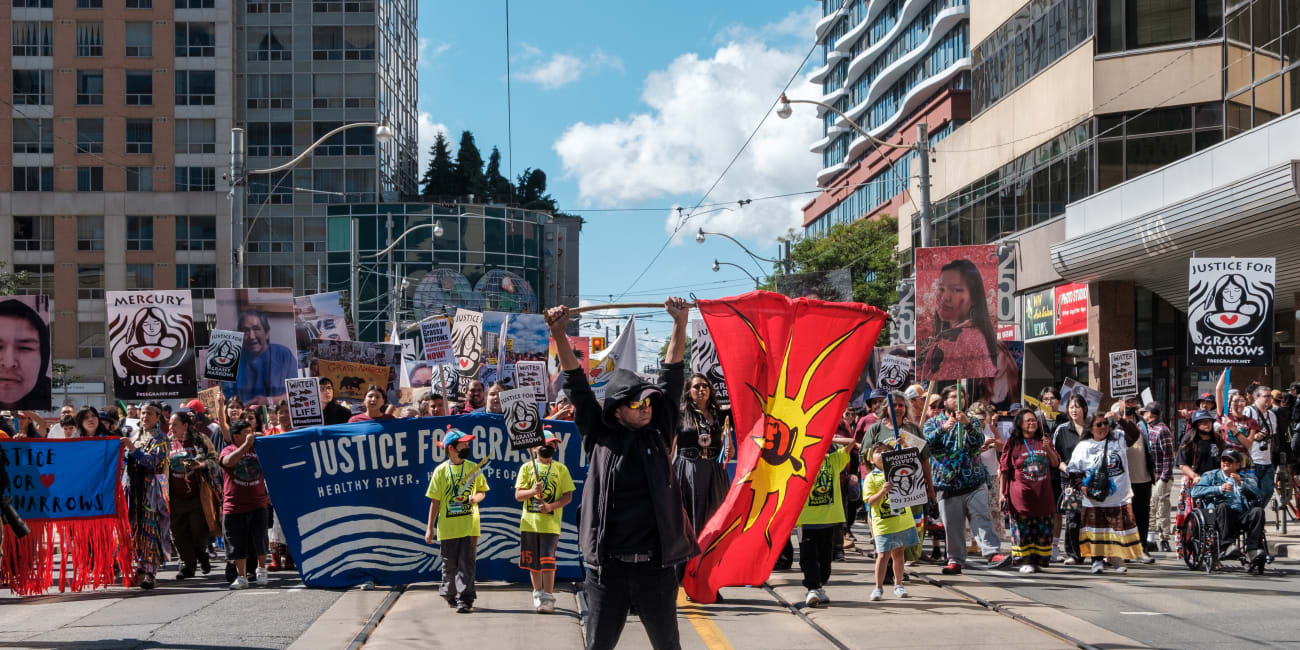 ‘Where is your heart for our children?’: Thousands walk beside Grassy Narrows in fight for justice after mercury poisoning