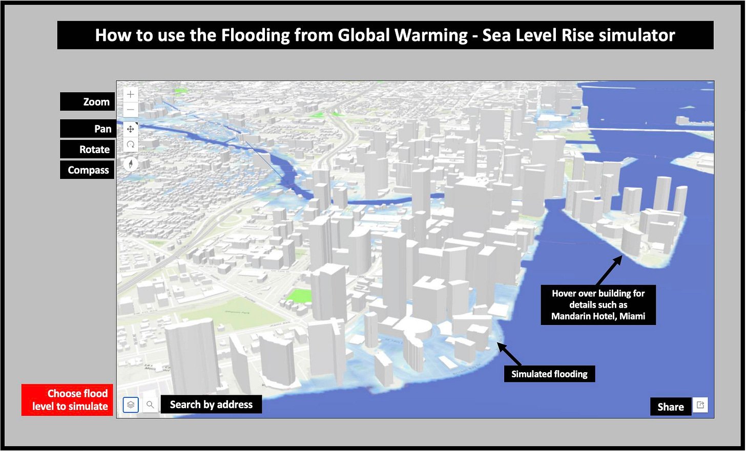 How to use the flood simulator app