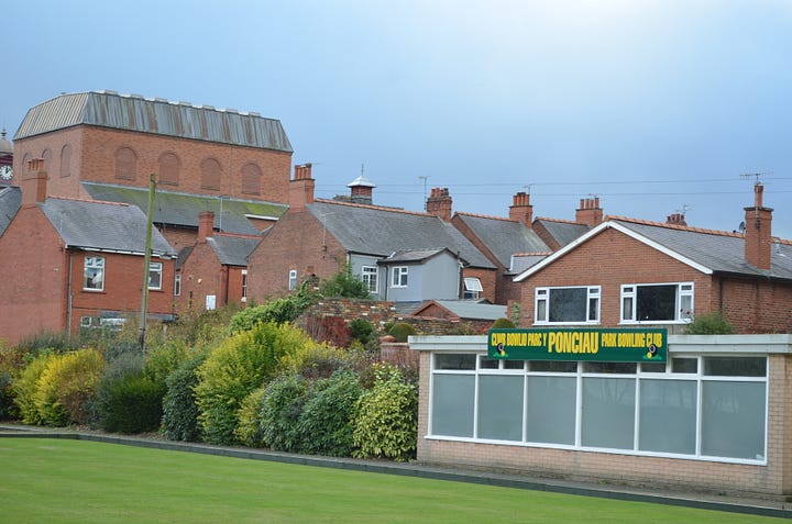 St John's Church, the Bowling Club, The Community Cafe, and Y Stiwt, Rhosllannerchrugog