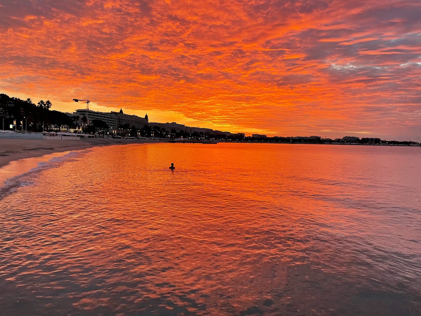 A sunset in Cannes, France.