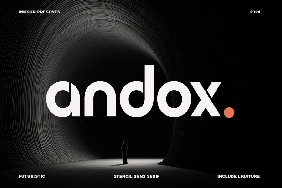 Andox Futuristic Stencil Sans Serif Font