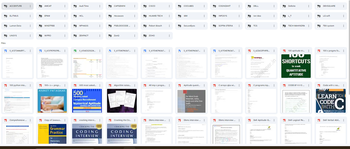 Placement Material of 30+companies, Aptitude & Grammar Resources!
