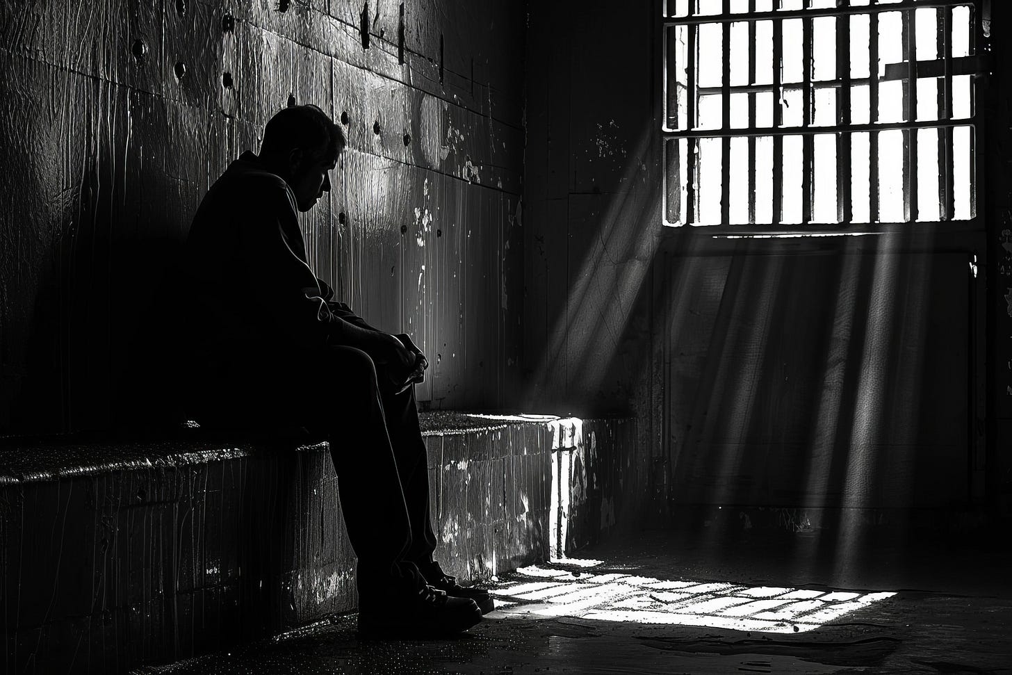 man in jail cell