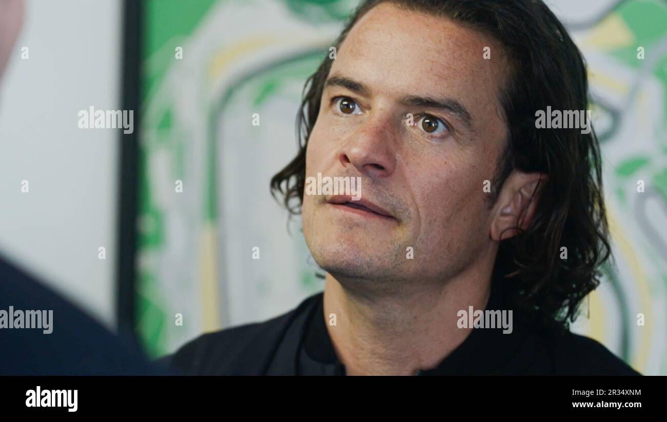 Orlando Bloom looking like he is looking upon something truly extraordinary