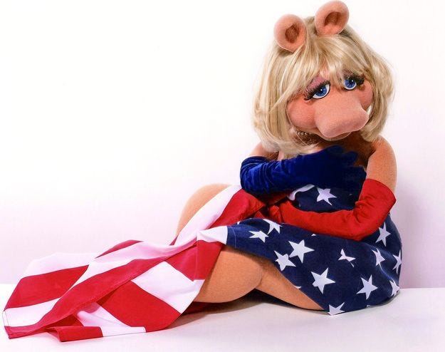 Image result for miss piggy american flag