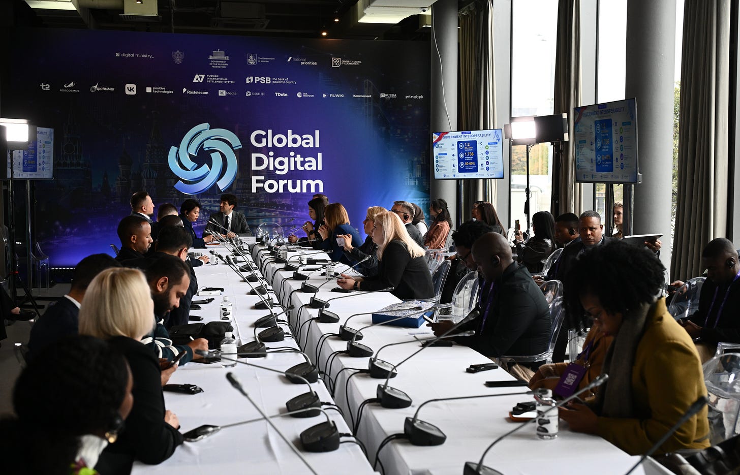 Participants attend a GovTech master class on building national digital public-service platforms during the second Global Digital Forum in Moscow, Russia, in October 2026.