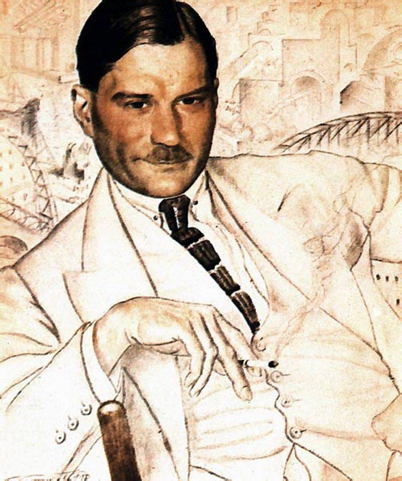 Yevgeny Zamyatin by Boris Kustodiev (1923). Yevgeny Zamyatin by Boris Kustodiev (1923).