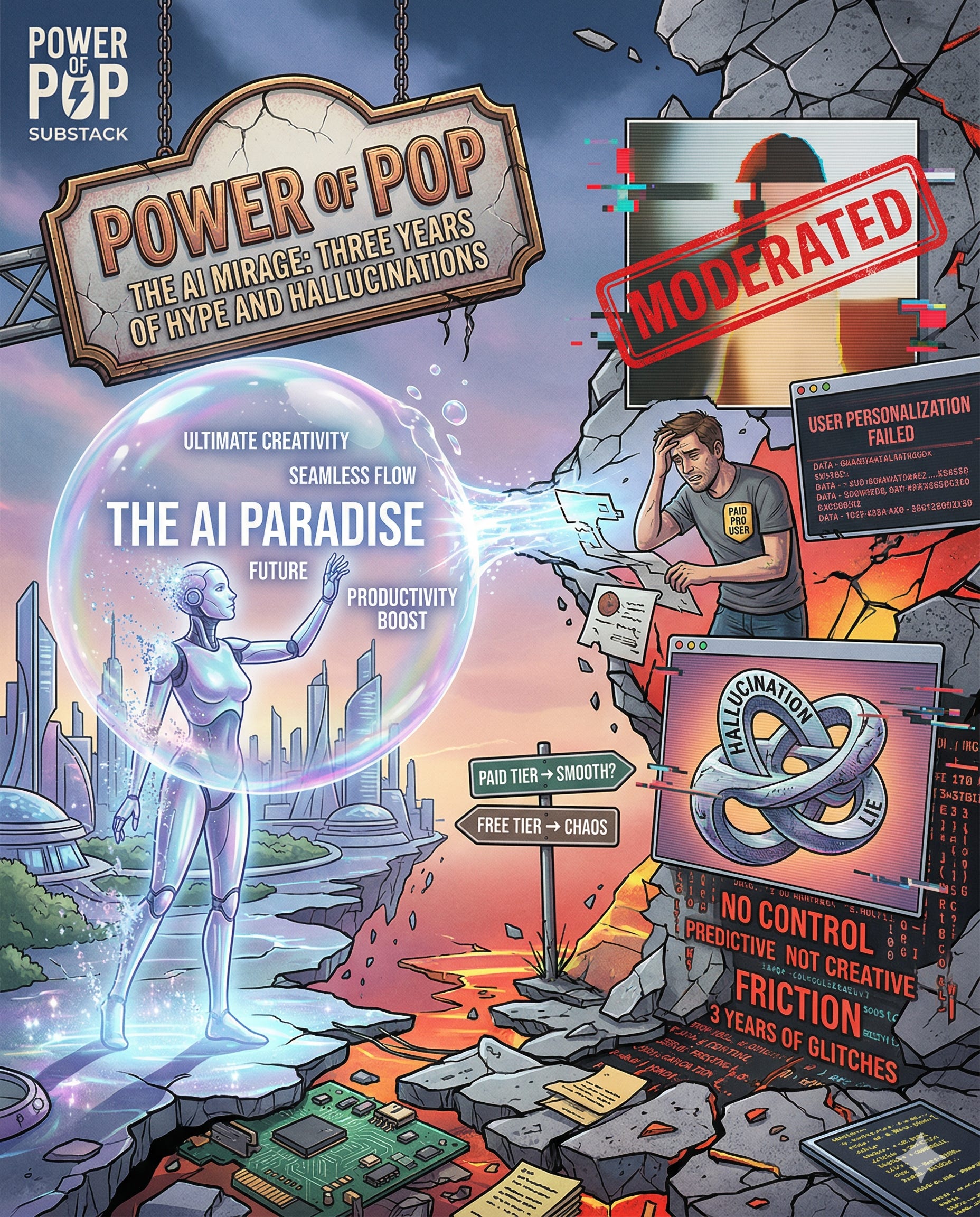 The AI Mirage: Three Years of Hype and Hallucinations