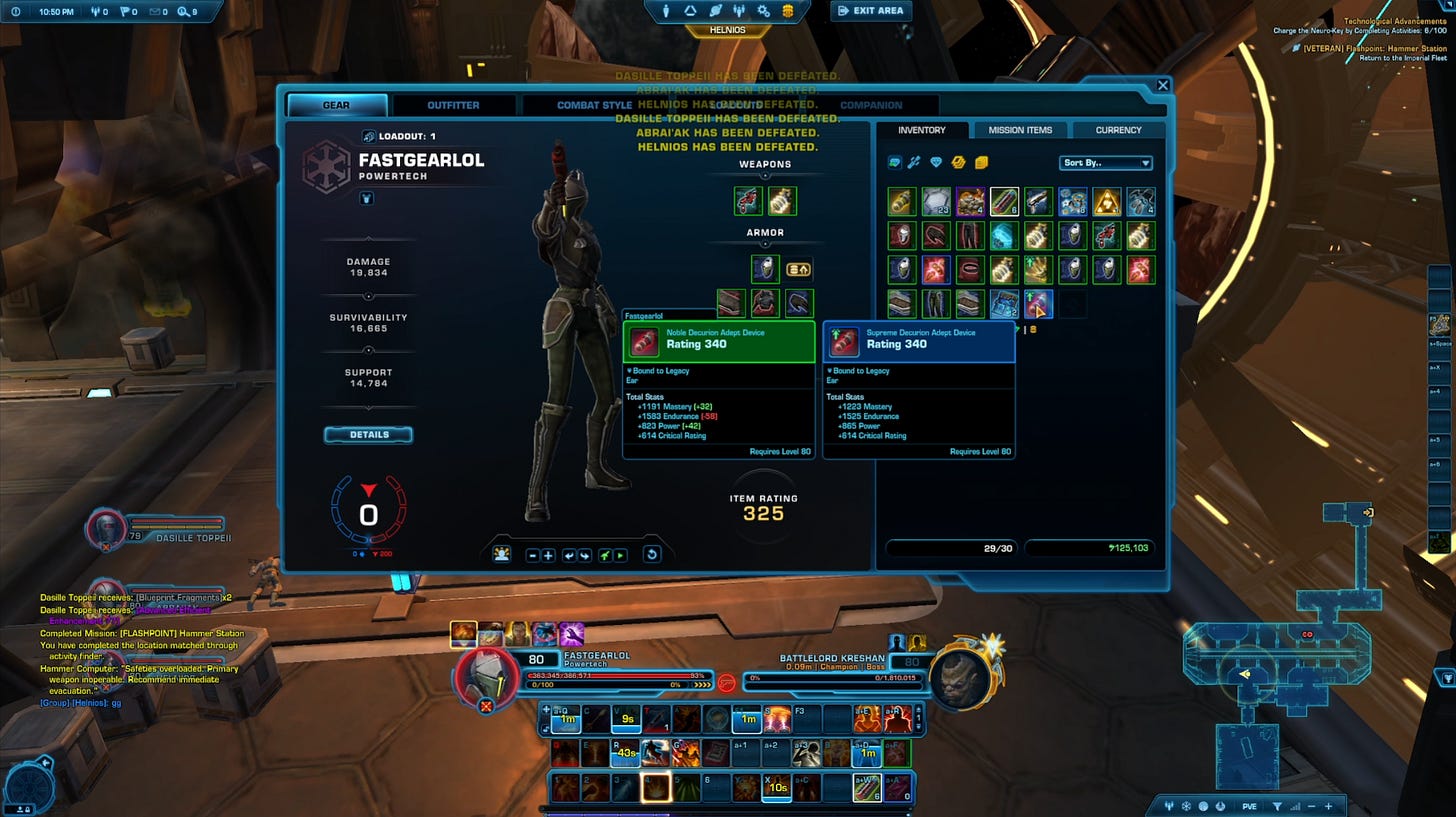 Swtor Mod Menu SWTOR 7.5 Gearing Guide: How to Unlock 340 Mods in 4 Hours