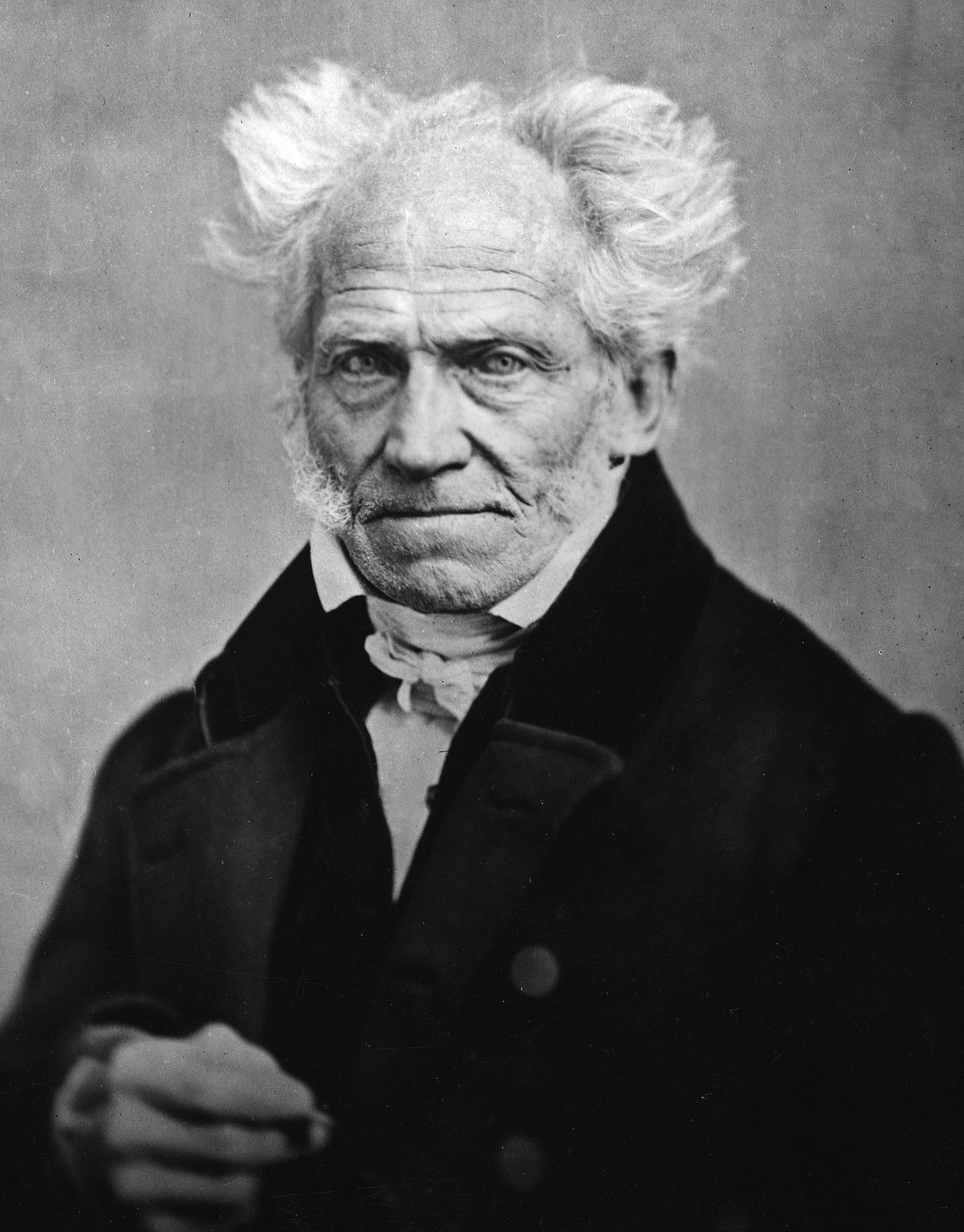 Portrait photograph of Arthur Schopenhauer. Second photograph made by Johann Schäfer in 1859.