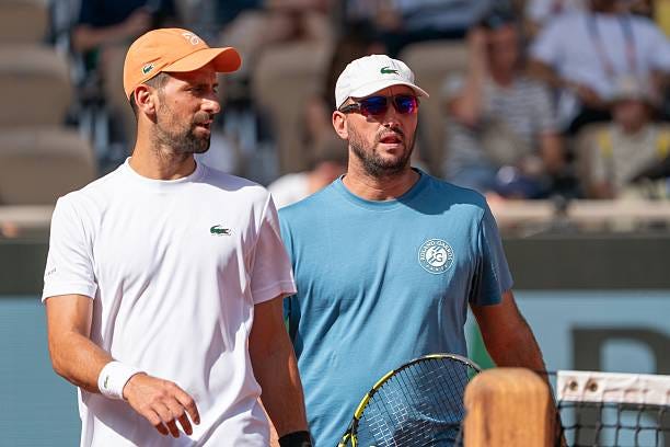 Novak Djokovic of Serbia, Viktor Troicki of Serbia during Previews of the 2026 French Open at Roland Garros on May 23, 2026 in Paris, France. Novak Djokovic of Serbia, Viktor Troicki of Serbia during Previews of the 2026 French Open at Roland Garros on May 23, 2026 in Paris, France.