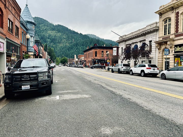 street, cars, sky, buildings, menu