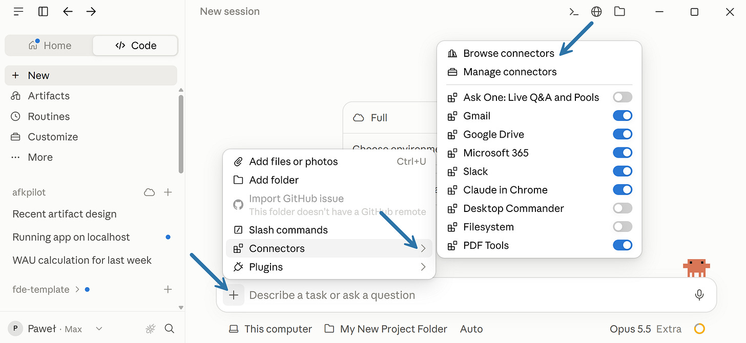 Claude Code connectors (MCP) in Claude Desktop: Gmail, Google Drive, Microsoft 365, Slack, and more Claude Code connectors (MCP) in Claude Desktop: Gmail, Google Drive, Microsoft 365, Slack, and more