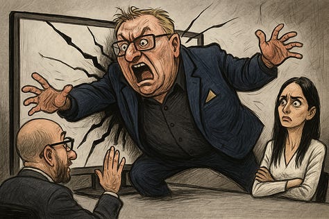 Këto tri karikatura editoriale vizualizojnë rrezikun që vjen nga retorika e Hisen Berishës: një ish-deputet, politikan nga rradhët e PDK-së, një klasë politike nën mandatet e së cilës janë vrarë e zhdukur gazetarë, aktivistë dhe figura publike pas luftës. Simbolika nuk shfaq dhunë fizike, por ekspozon qartë kërcënimin i cili nënkuptohet kur një gazetar etiketohet publikisht si ‘target’ për t’u goditur ‘drejtpërdrejt e fortë’. Aty ku fjala nxit, arti paralajmëron.