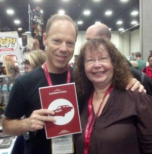 SPN exec producer Peter Johnson and his copy of Fan Phenomena