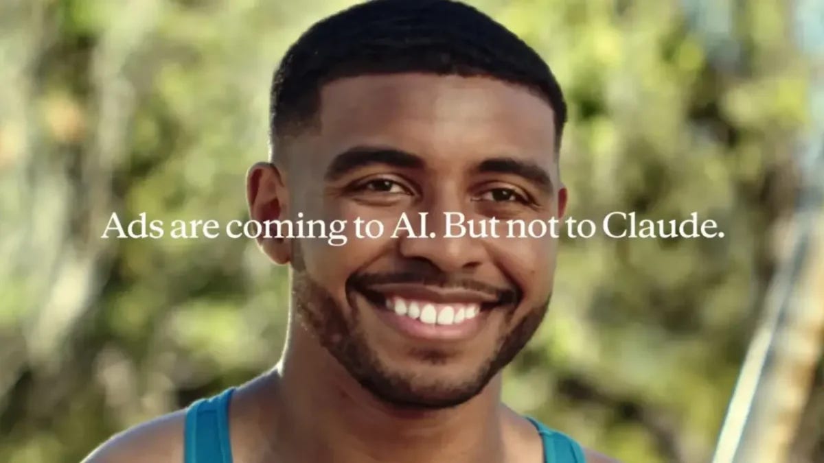 Claude ataca ChatGPT na Super Bowl: "Aqui nunca haverá anúncios" Claude ataca ChatGPT na Super Bowl: "Aqui nunca haverá anúncios"