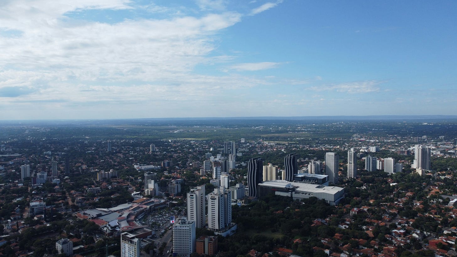 Aerial view of Asunción for an analysis of Gulf sports investment opportunities in Paraguay Aerial view of Asunción for an analysis of Gulf sports investment opportunities in Paraguay