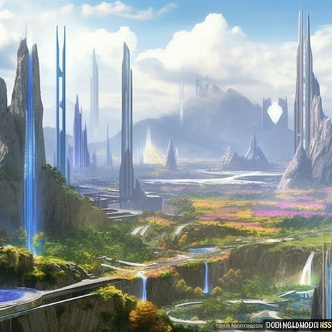 science-fantasy images of various time periods