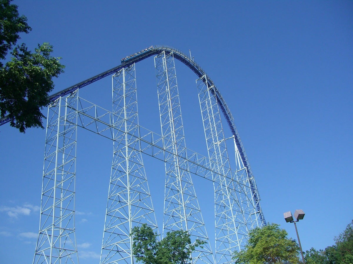 The Millennium Force lift hill at Cedar Point. Image: Coasterman1234 via Wikimedia Commons The Millennium Force lift hill at Cedar Point. Image: Coasterman1234 via Wikimedia Commons