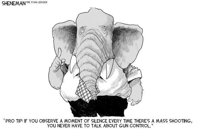 A cartoon of a person with an elephant's trunk

Description automatically generated