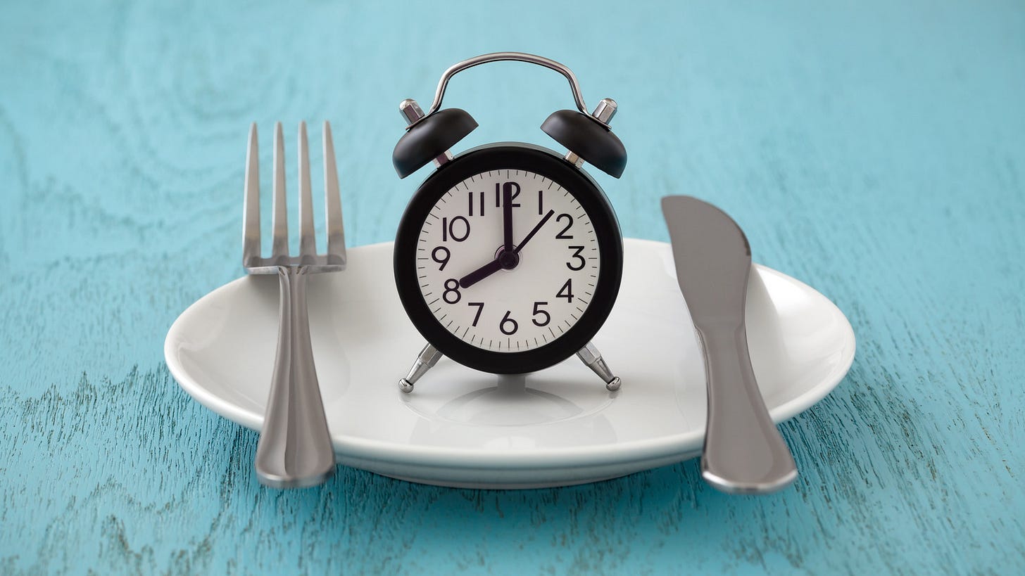 Intermittent fasting and meal planning concept Intermittent fasting and meal planning concept