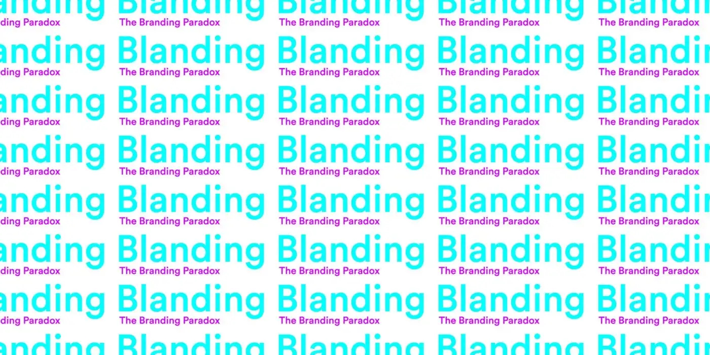 La parola blanding ripetuta tante volte in un paradosso visivo