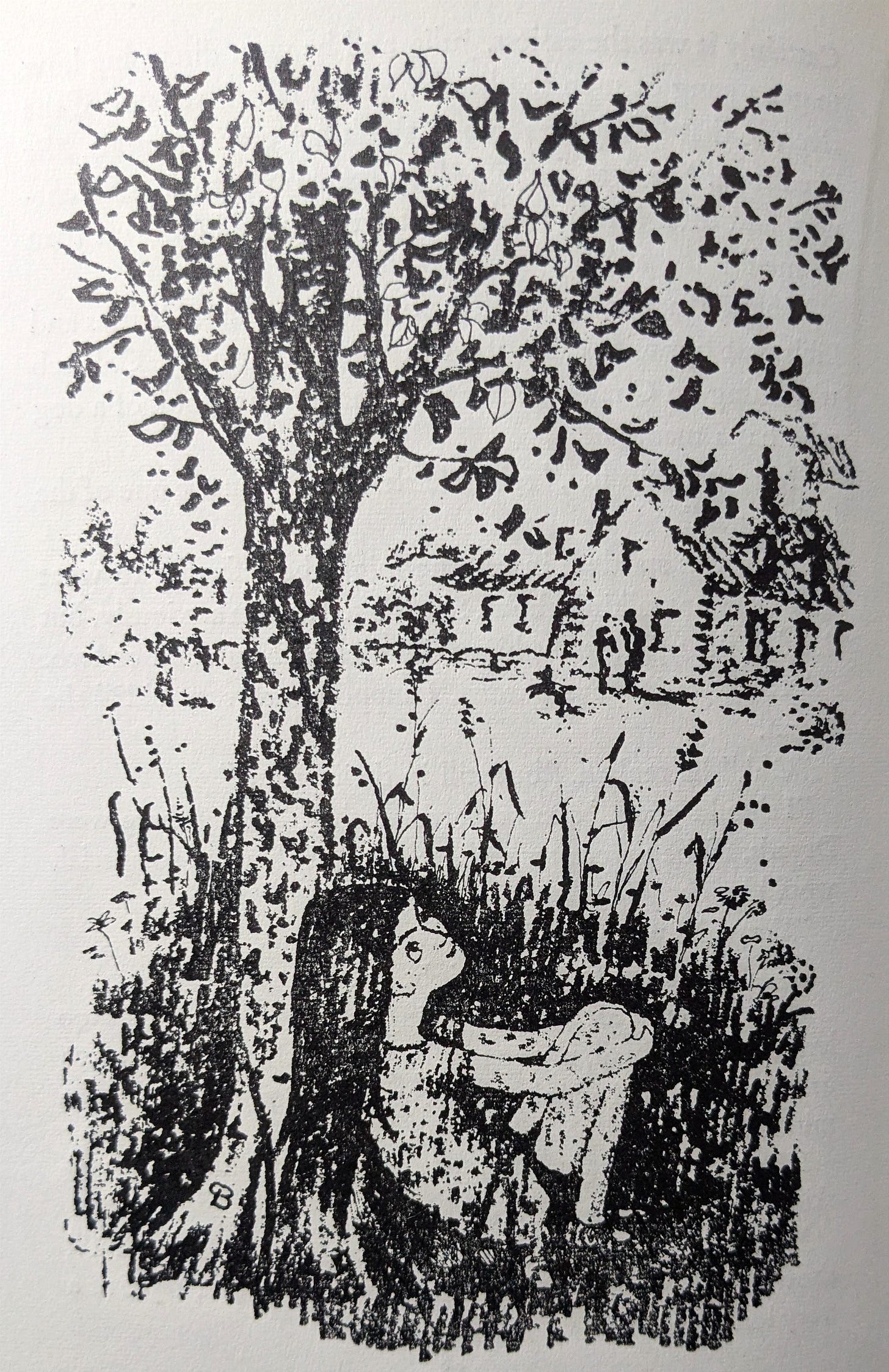Peter Boston illustration fron Nothing Said by Lucy Boston