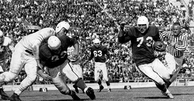 The Miami Seahawks playing on the road against the San Francisco 49ers on September 15, 1946. The Seahawks are in the white uniforms. The Miami Seahawks playing on the road against the San Francisco 49ers on September 15, 1946. The Seahawks are in the white uniforms.