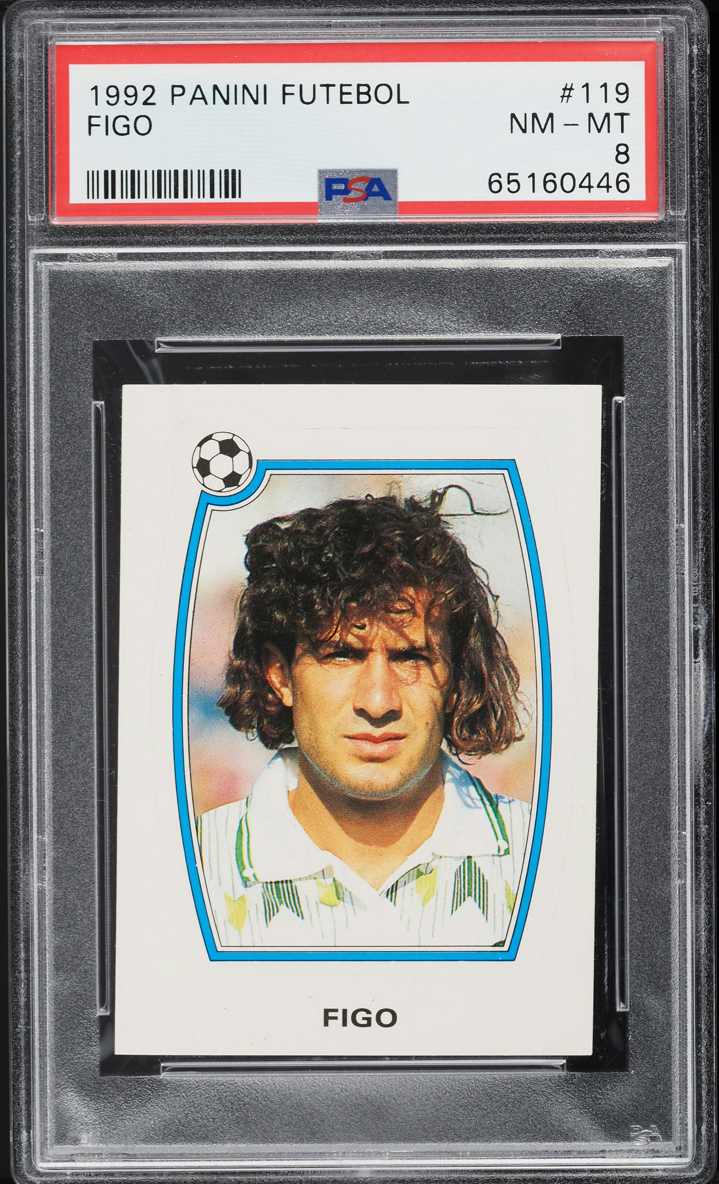 1992 Panini Futebol Figo #119 PSA 8 NM-MT - Front