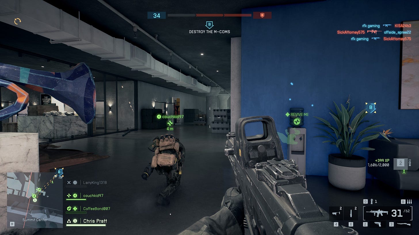 Battlefield 6 screenshot, taken on an RTX 5070 Ti and an AMD 9800x3D, on the map Empire State. The graphical quality is much higher here.