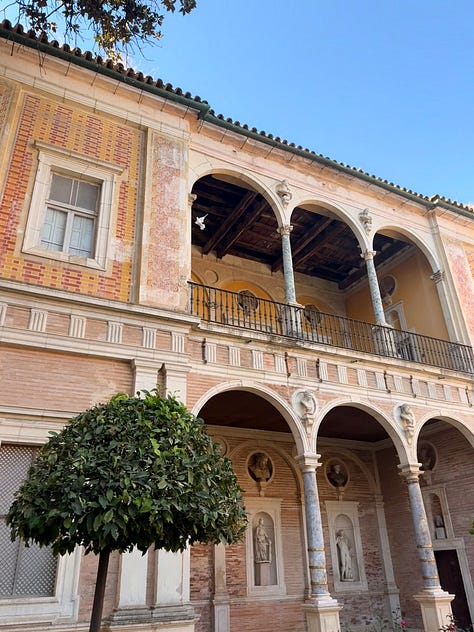 white dove at a Spanish villa