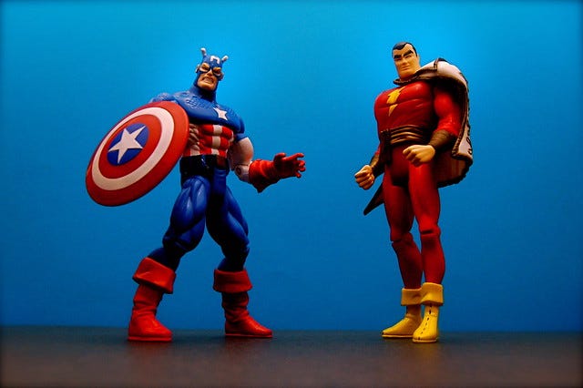 Captain America vs. Captain Marvel (42/365) Captain America vs. Captain Marvel (42/365)