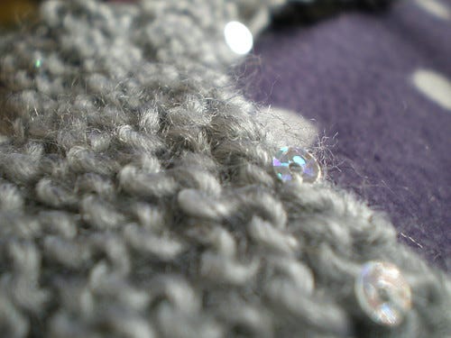 Silver Knitting With Sequins Silver Knitting With Sequins