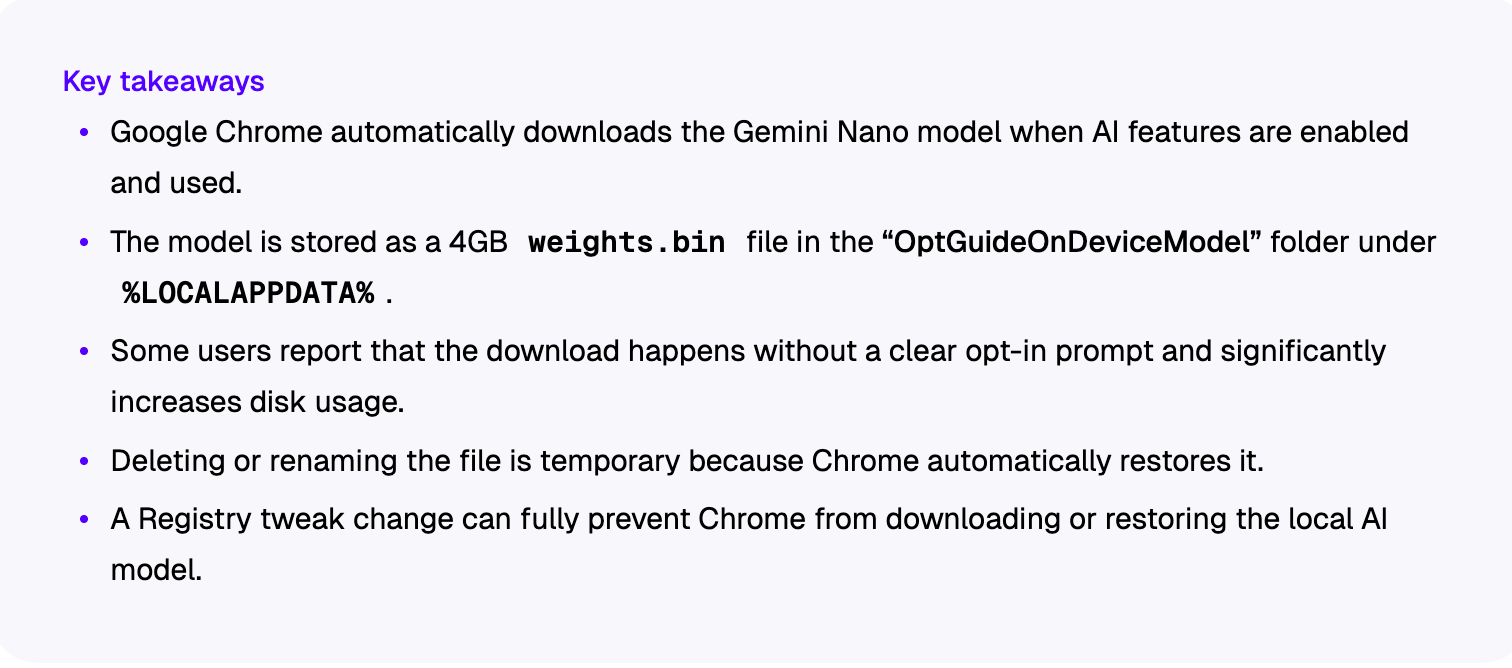 Chrome Put a 4GB AI Model on Your Computer. It Did Not Ask First.